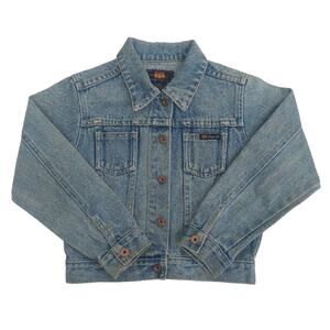 Vintage Route 66 classic kids' unisex light wash denim jacket